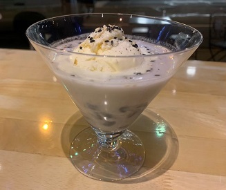 Taro Pearls in Coconut Milk with Vanilla Ice-Cream